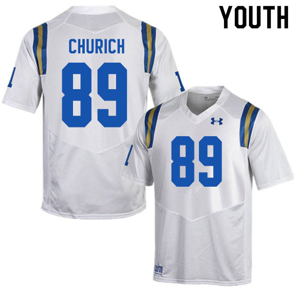 Youth #89 Michael Churich UCLA Bruins College Football Jerseys Sale-White